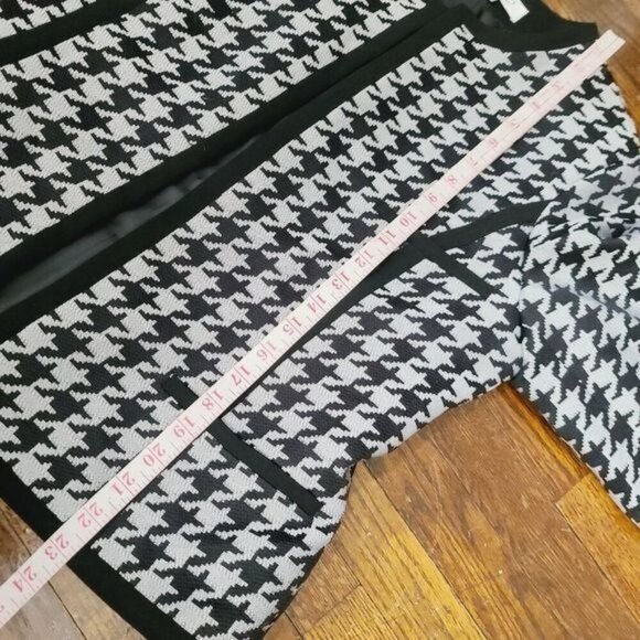 Classiccore Black Houndstooth Check Contrast Edgy Jacket Blazer - Picture 12 of 16